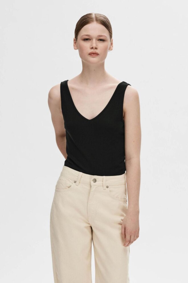 SHIRT 16093260 SLFDIANNA LS TOP BLACK