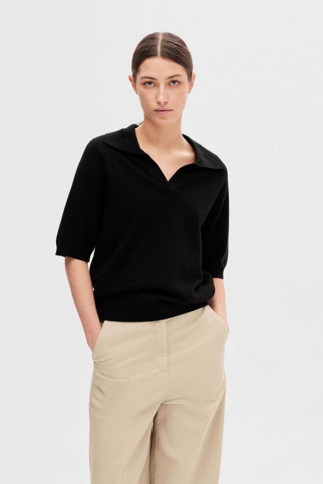 PULLOVER 16093032 SLHELENA 2/4 BLACK