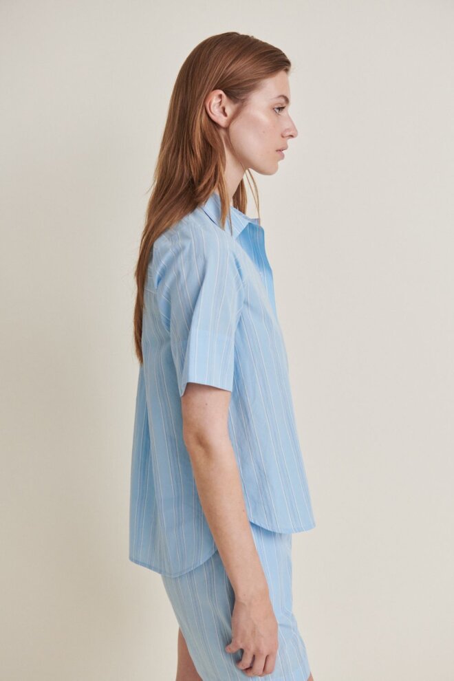 BLUSE MARINA SS SHIRT AIRY BLUE/LOTUS