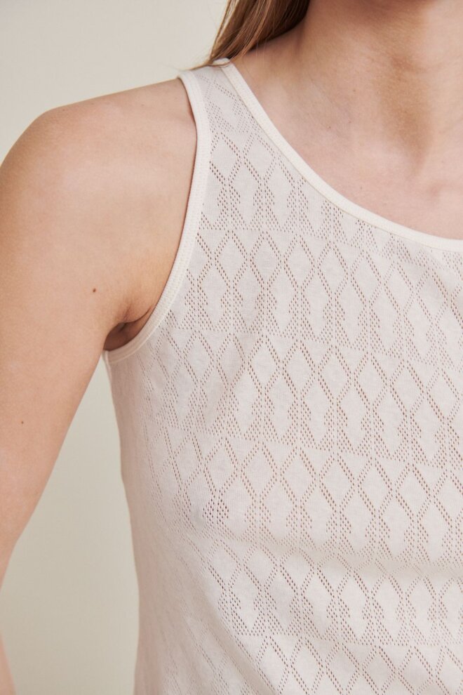 SHIRT ANA TANK GOTS WHITE SWAN