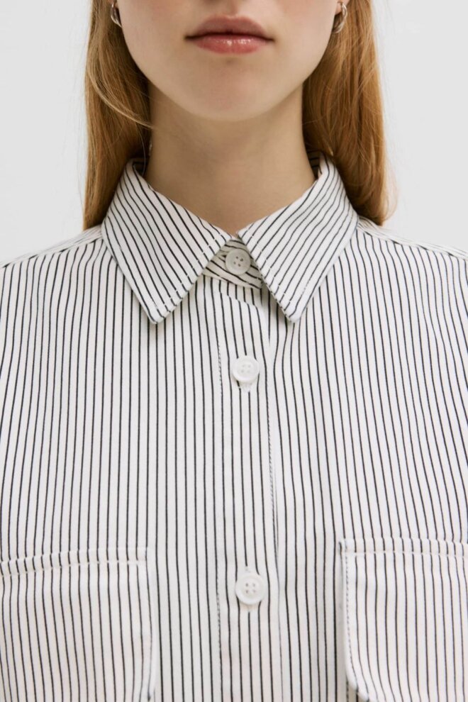 BLUSE ANISHA SHIRT DARK BLUE PINSTRIPE