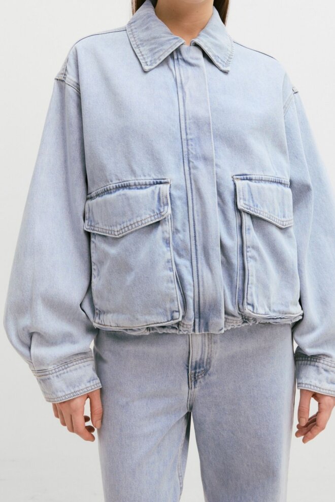 JACKE THOMAI JACKET LIGHT BLUE ACID WASH