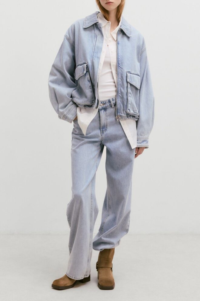 JACKE THOMAI JACKET LIGHT BLUE ACID WASH