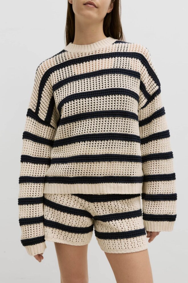 PULLOVER XANTHIA JUMPER CREAM NAVY STRIPED