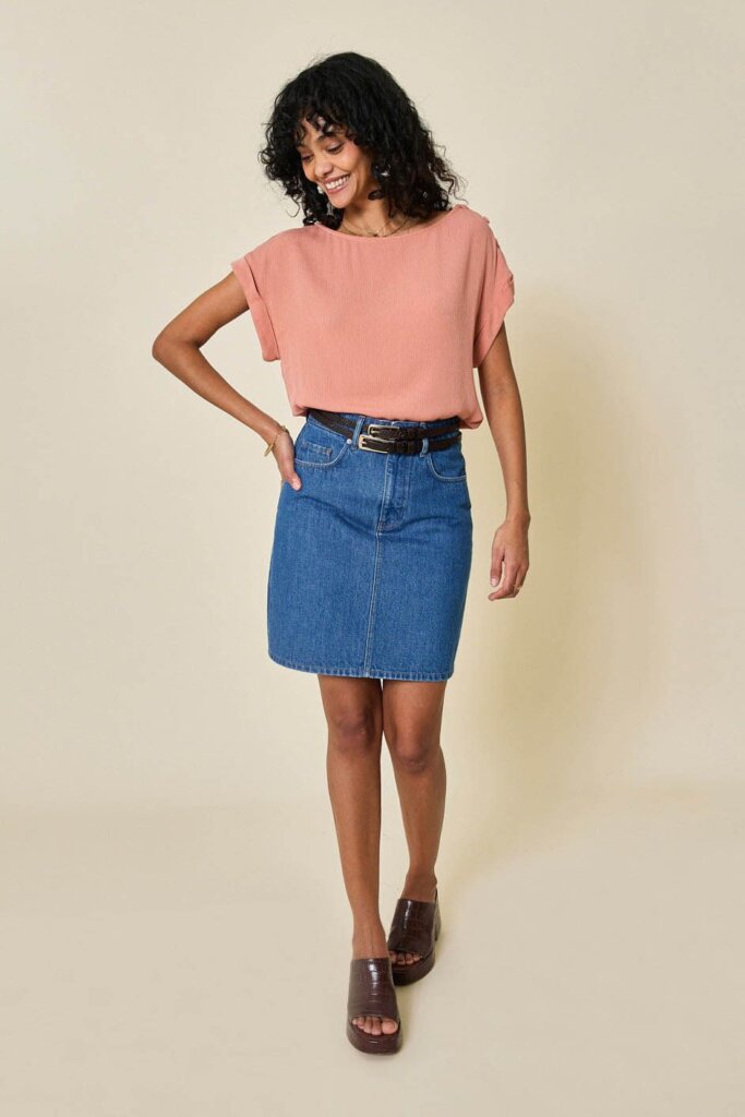 BLUSE J4245 ELINA MACARON