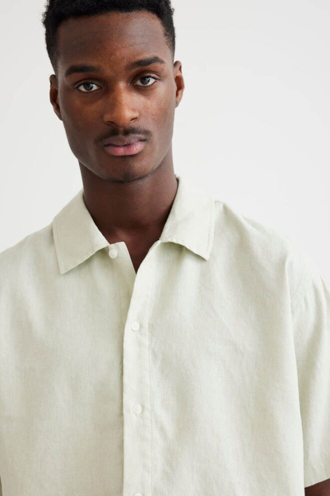 HEMD WBBANKS LINEN MINT GREEN