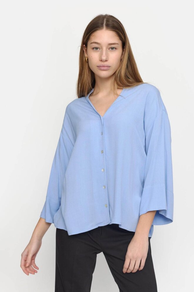 BLUSE SRPANSY WIDE SHIRT HYDRANGEA