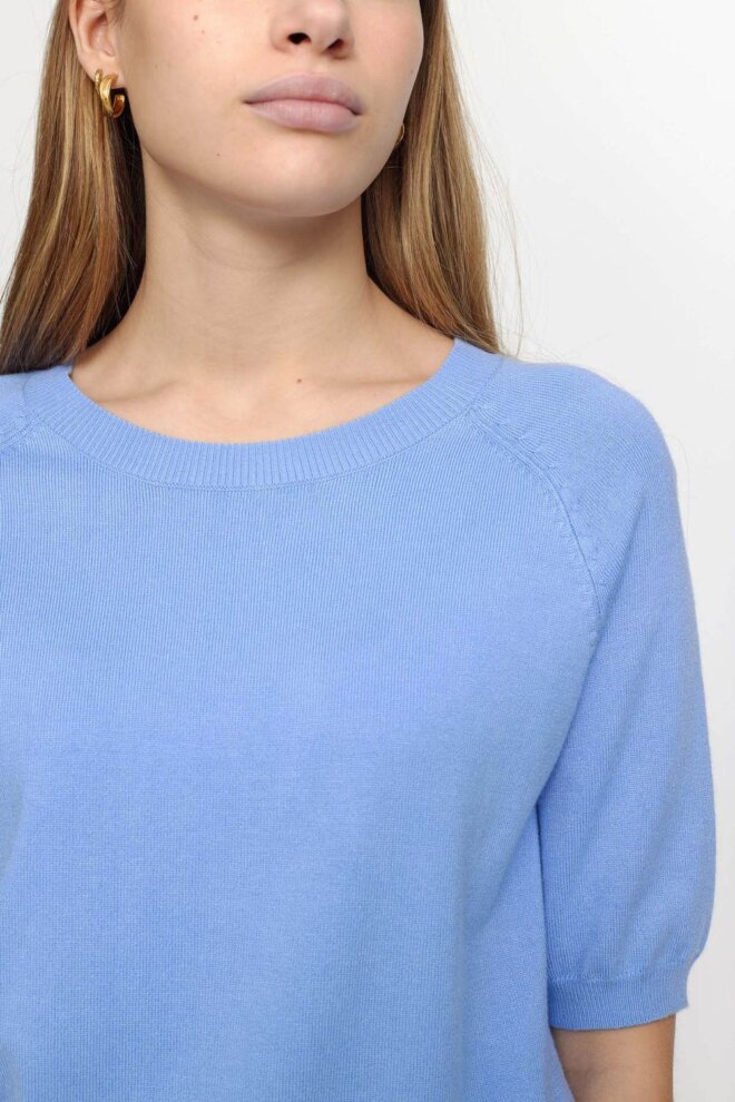 PULLOVER SRMARLA SS O-NECK KNIT HYDRANGEA