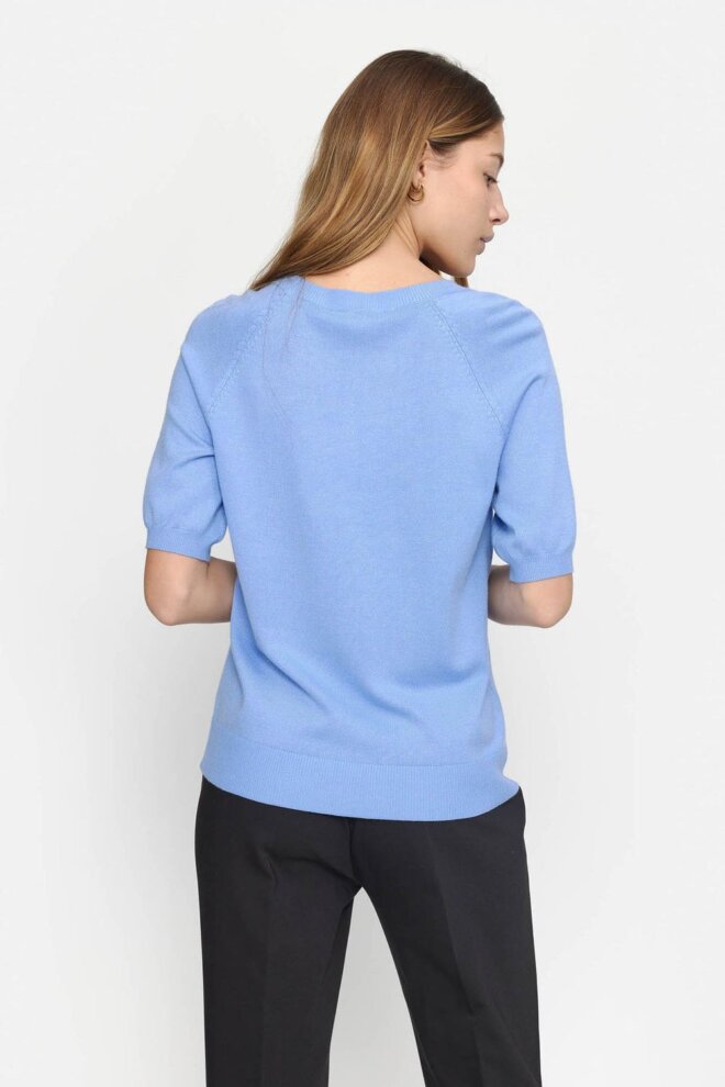 PULLOVER SRMARLA SS O-NECK KNIT HYDRANGEA