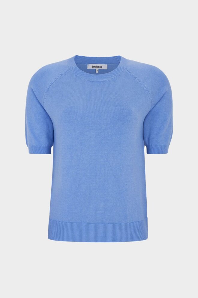 PULLOVER SRMARLA SS O-NECK KNIT HYDRANGEA