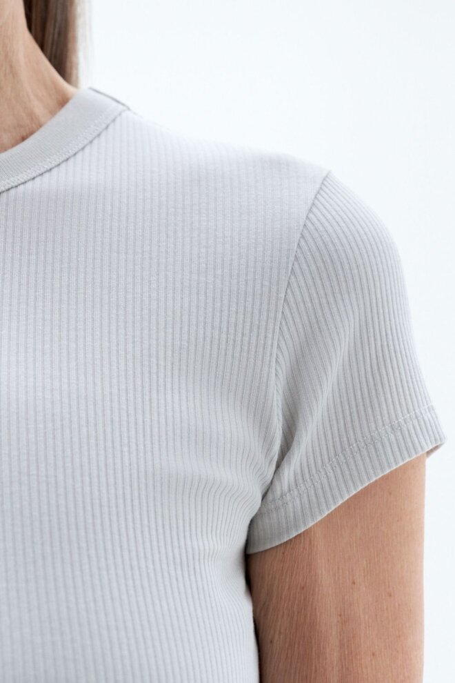 SHIRT 28500 FINE RIB TEE 9936 LIGHT GREY