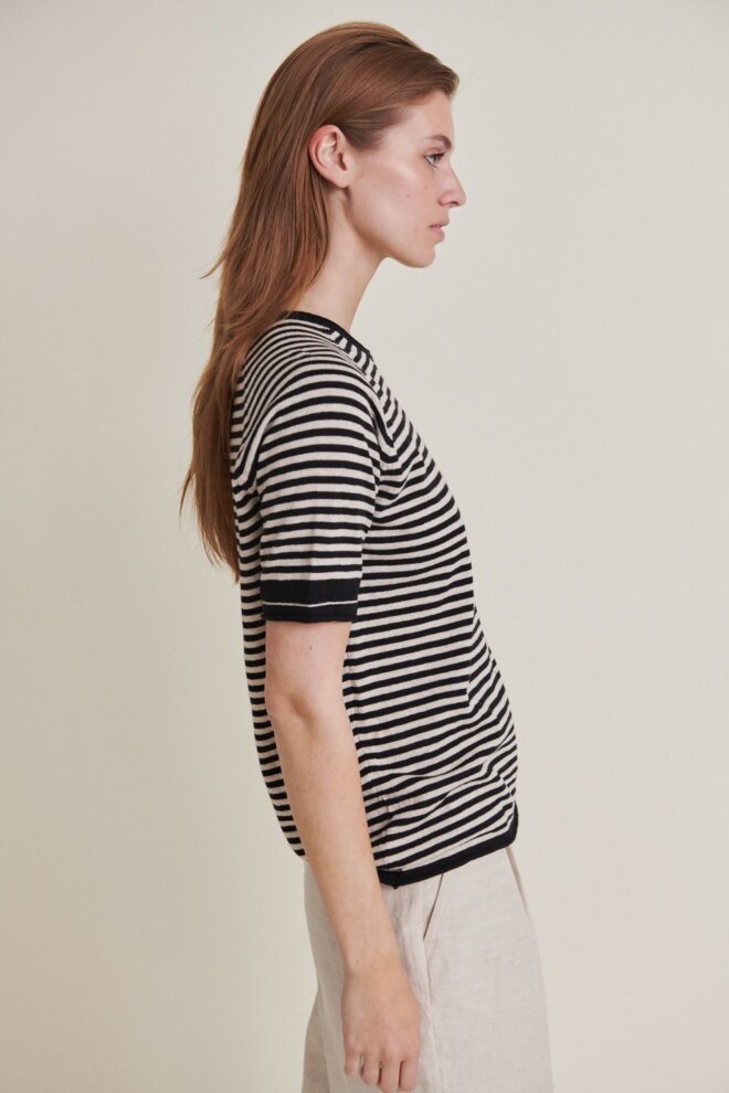 SHIRT SOYA SS MINI STRIPE WHISPER WHITE/B