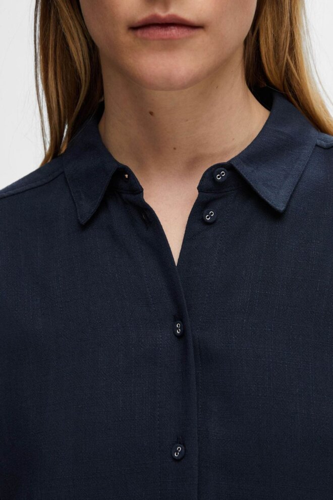 BLUSE 16093937 SLFVIVA SS DARK SAPPHIRE