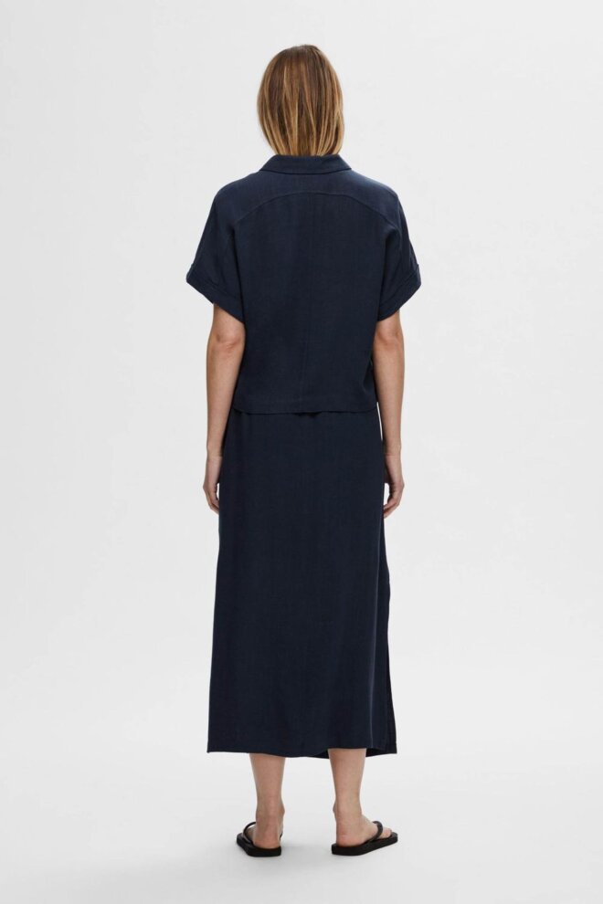 BLUSE 16093937 SLFVIVA SS DARK SAPPHIRE