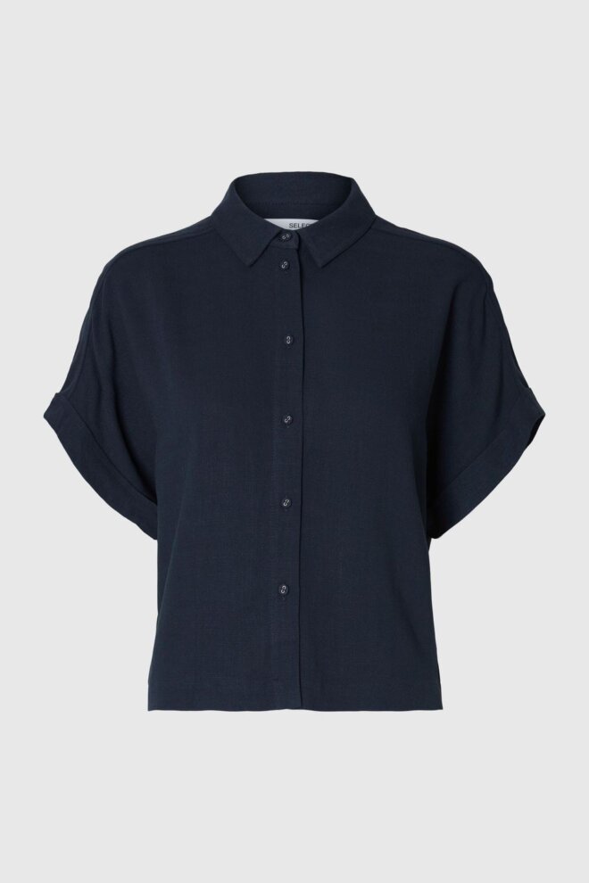 BLUSE 16093937 SLFVIVA SS DARK SAPPHIRE