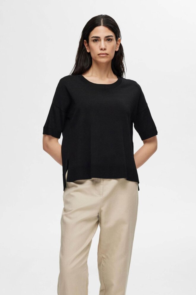 PULLOVER 16065731 SLFWILLE SS KNIT O- NECK B