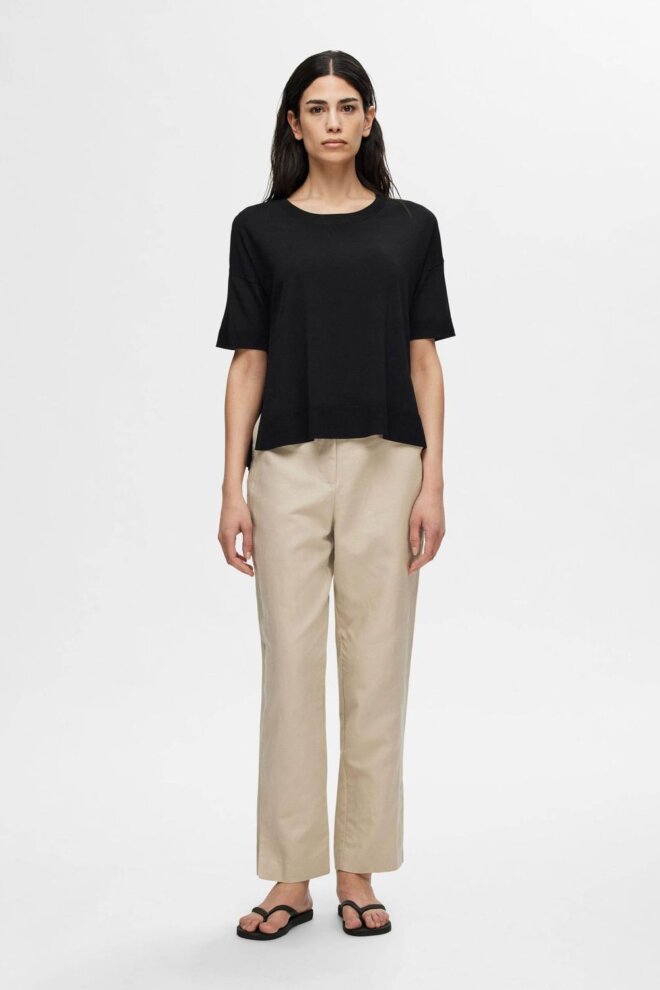 PULLOVER 16065731 SLFWILLE SS KNIT O- NECK B