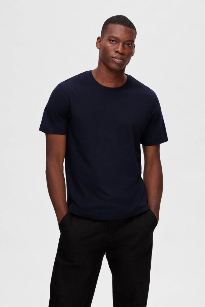 SHIRT 16094134 SLHCORMAC BLACK/WHITE/NAVY