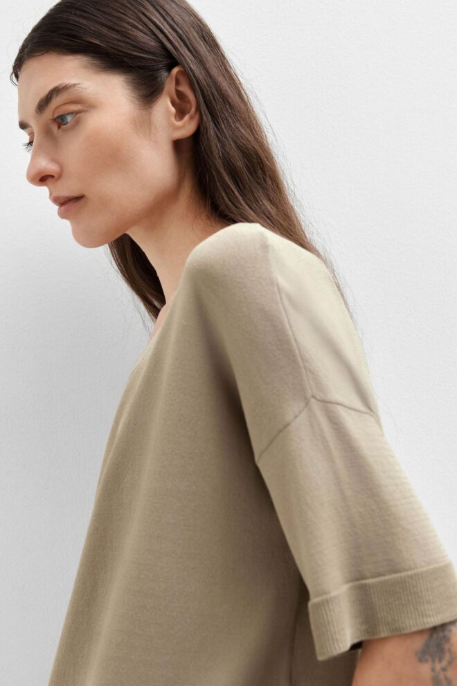 PULLOVER 16065731 SLFWILLE SS KNIT GREIGE