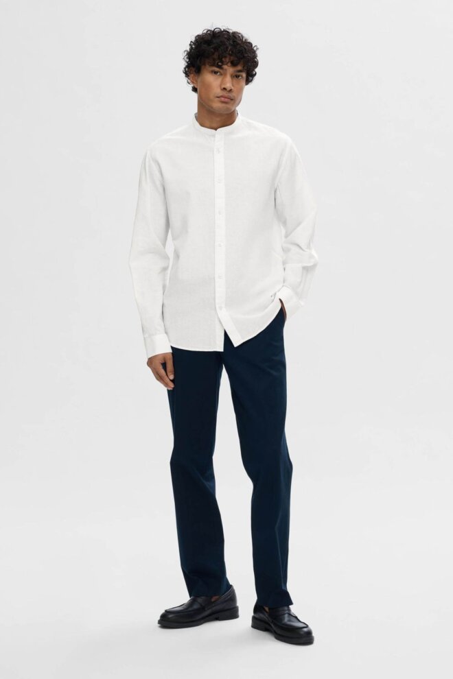 HEMD 16079054 SLHREGNEW-LINEN BRIGHT WHI