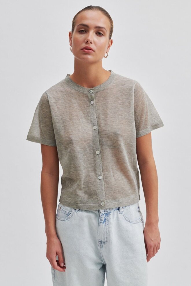 CARDIGAN TINKE KNIT CARDIGAN VINTAGE KHAKI