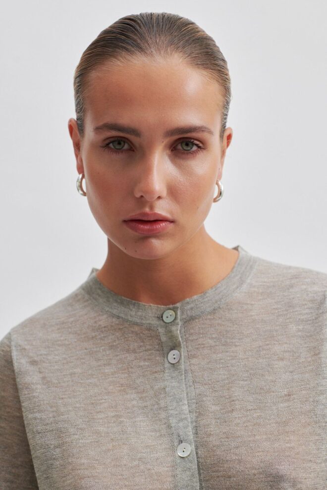 CARDIGAN TINKE KNIT CARDIGAN VINTAGE KHAKI