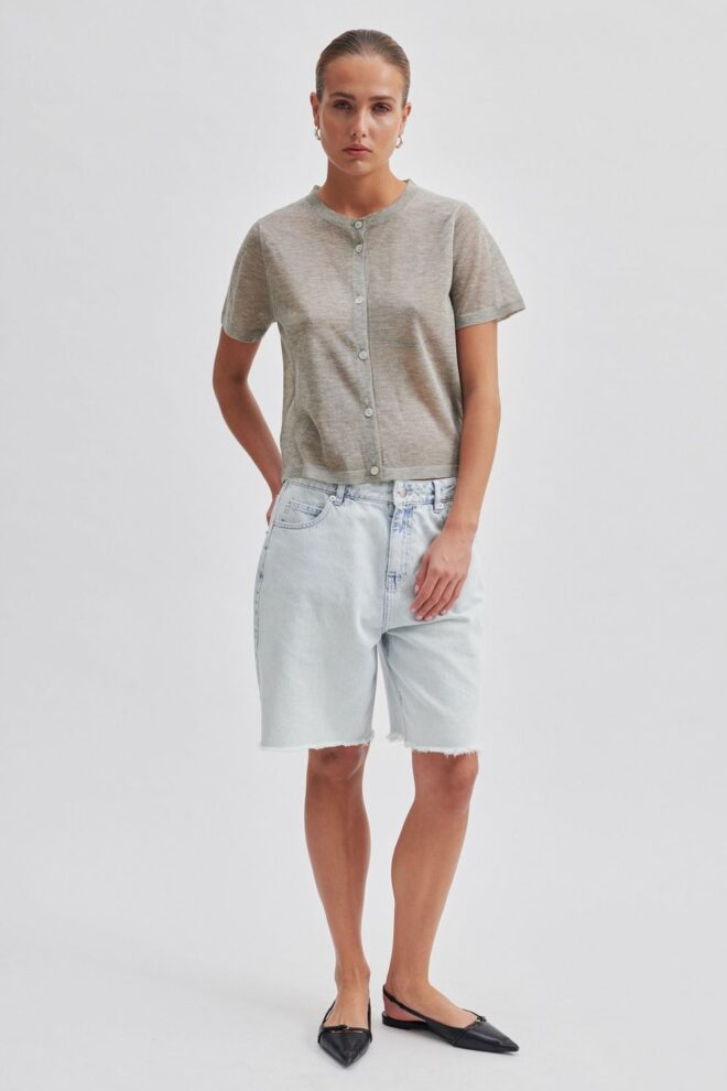 CARDIGAN TINKE KNIT CARDIGAN VINTAGE KHAKI