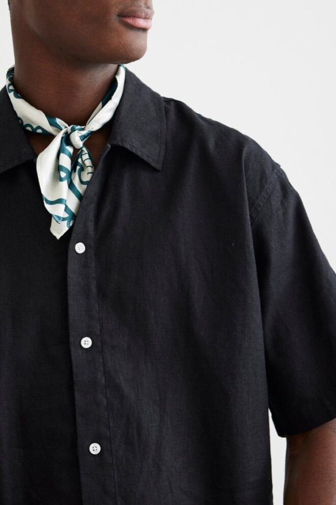 HEMD WBBANKS LINEN BLACK