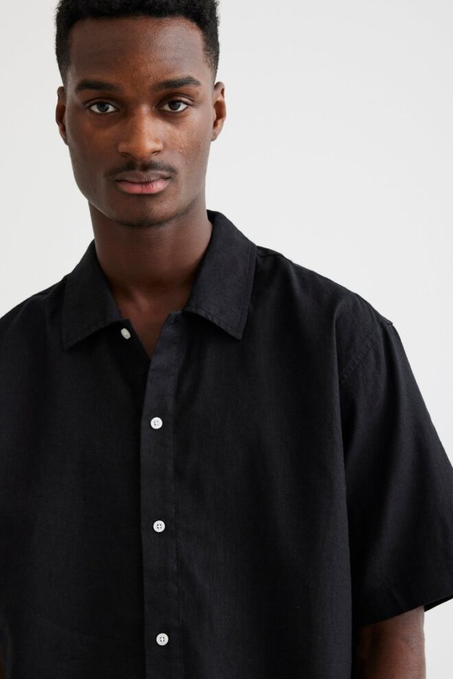 HEMD WBBANKS LINEN BLACK