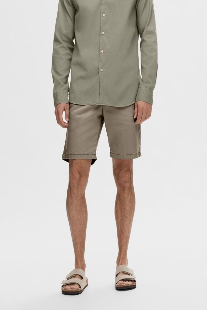 SHORT 16092329 SLHSLIM-MILES SHORT GREIGE