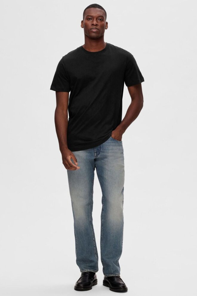 SHIRT 16094134 SLHCORMAC SS O-NECK BLACK