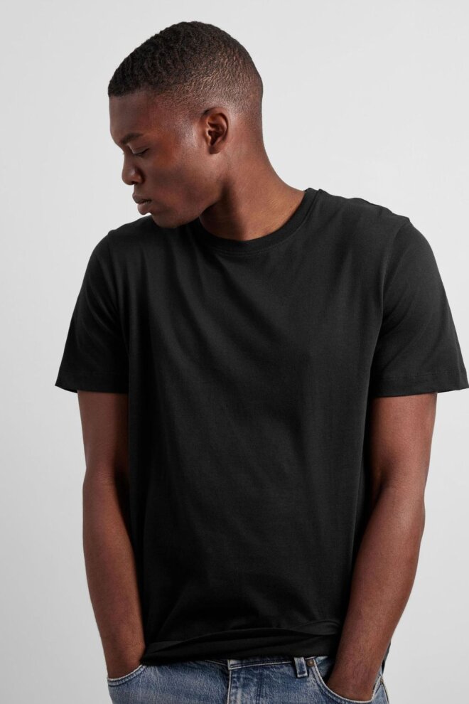 SHIRT 16094134 SLHCORMAC SS O-NECK BLACK
