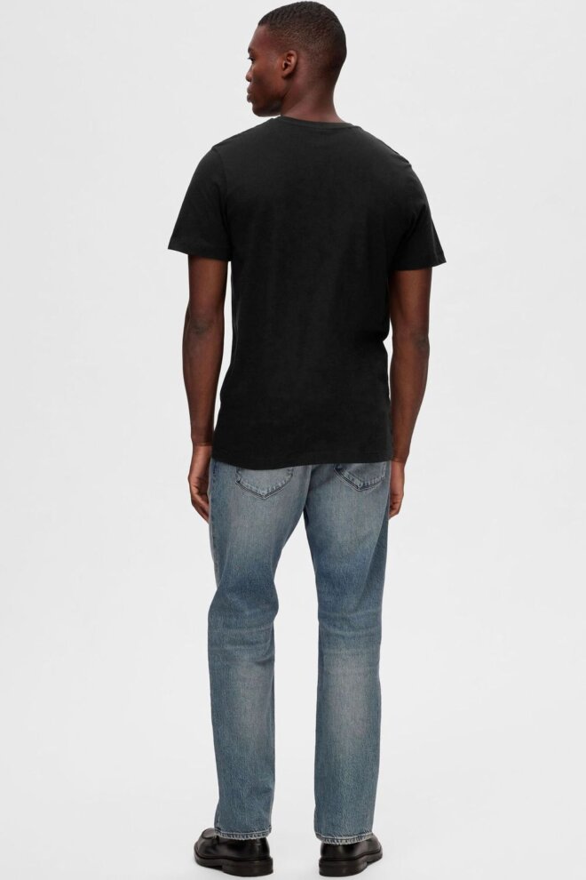 SHIRT 16094134 SLHCORMAC SS O-NECK BLACK
