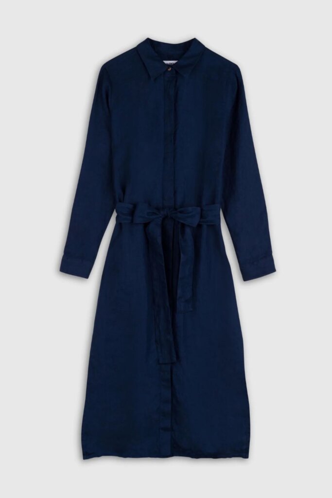 KLEID K230107001 MAGGY WORKER BLUE LINEN