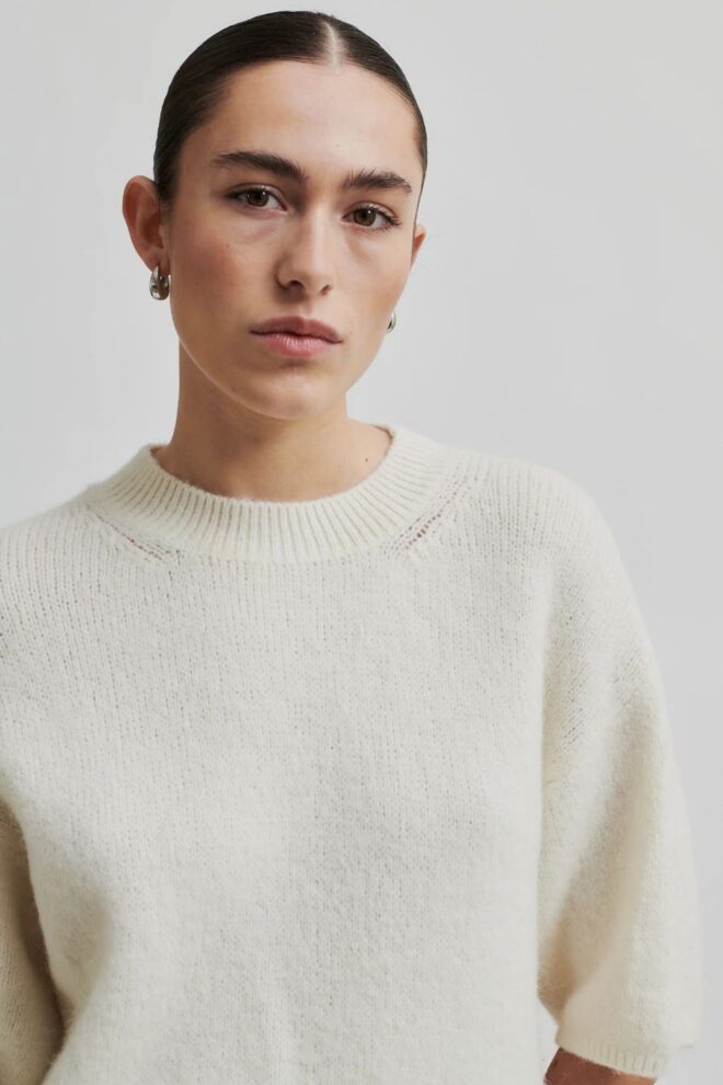 PULLOVER WANDA KNIT O-NECK DARK CHALK