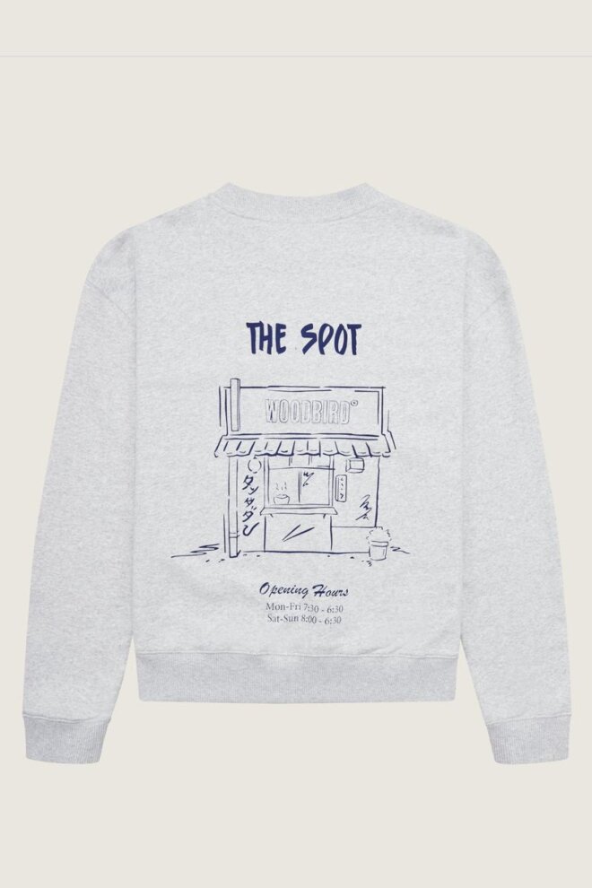 SWEATER WB CUBE SPOT CREW SNOW MELANGE