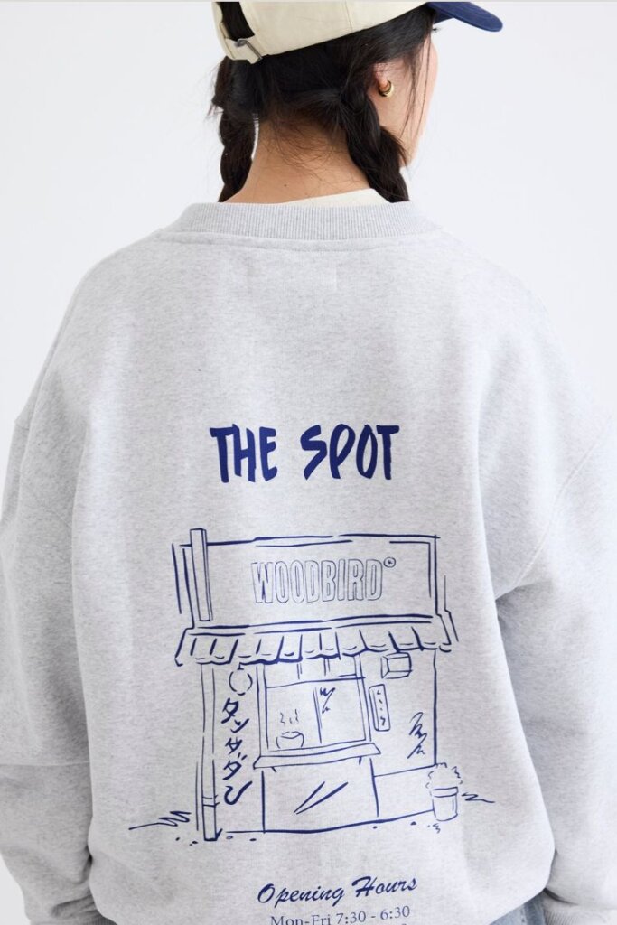 SWEATER WB CUBE SPOT CREW SNOW MELANGE