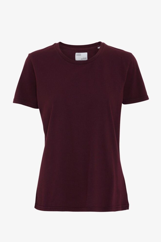 SHIRT WOMEN LIGHT ORGANIC TEE OXBLOOD RED