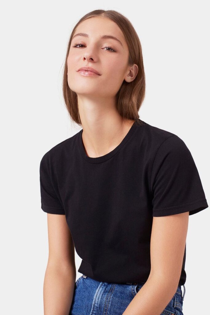 SHIRT WOMEN LIGHT ORGANIC TEE DEEP BLACK