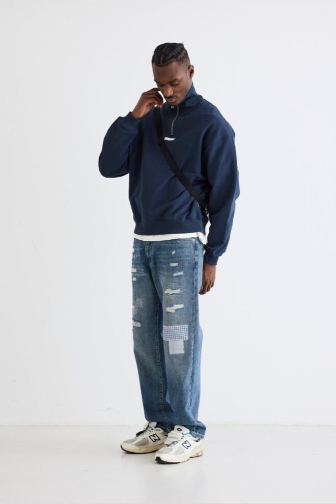 SWEATSHIRT WBLEE HALF ZIP NAVY