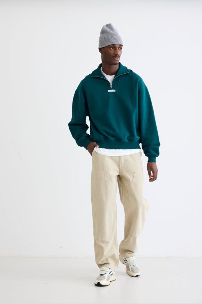 SWEATSHIRT WBLEE HALF ZIP SPORTS GREEN