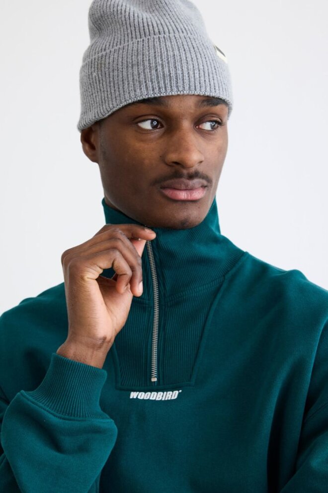 SWEATSHIRT WBLEE HALF ZIP SPORTS GREEN