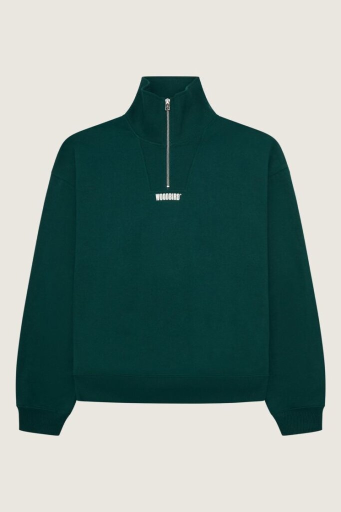 SWEATSHIRT WBLEE HALF ZIP SPORTS GREEN