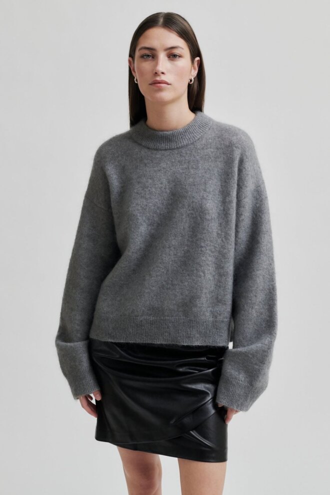 PULLOVER BROOK KNIT DROP SHOULDER CHARCOAL G