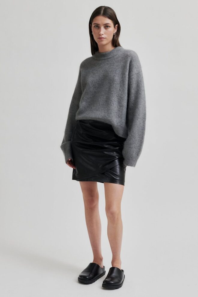 PULLOVER BROOK KNIT DROP SHOULDER CHARCOAL G