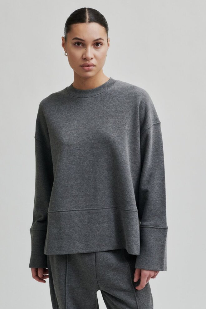 SWEATER ABADELL SWEAT O-NECK DARK GREY