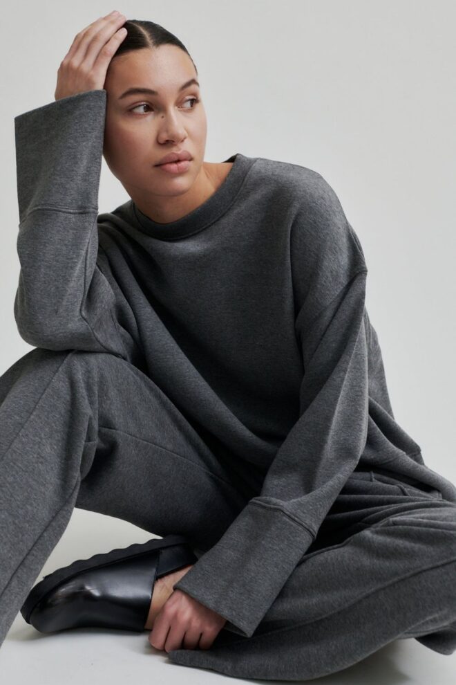 SWEATER ABADELL SWEAT O-NECK DARK GREY