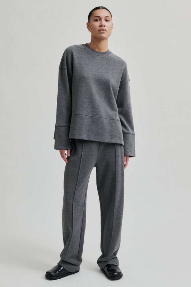 SWEATER ABADELL SWEAT O-NECK DARK GREY