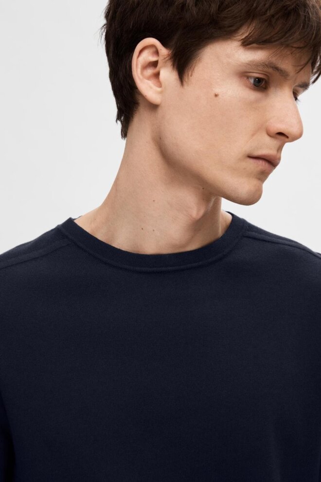 PULLOVER 16074682 SLHBERG CREW NECK NAVY BL