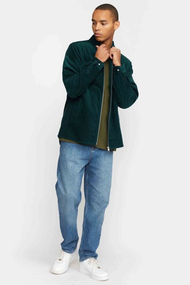 HEMD 3970 OVERSHIRT W. ZIPPER DARKGREEN